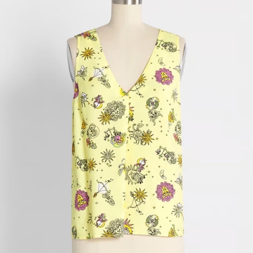 ModCloth Genuine Self Tank Top Yellow Astrology